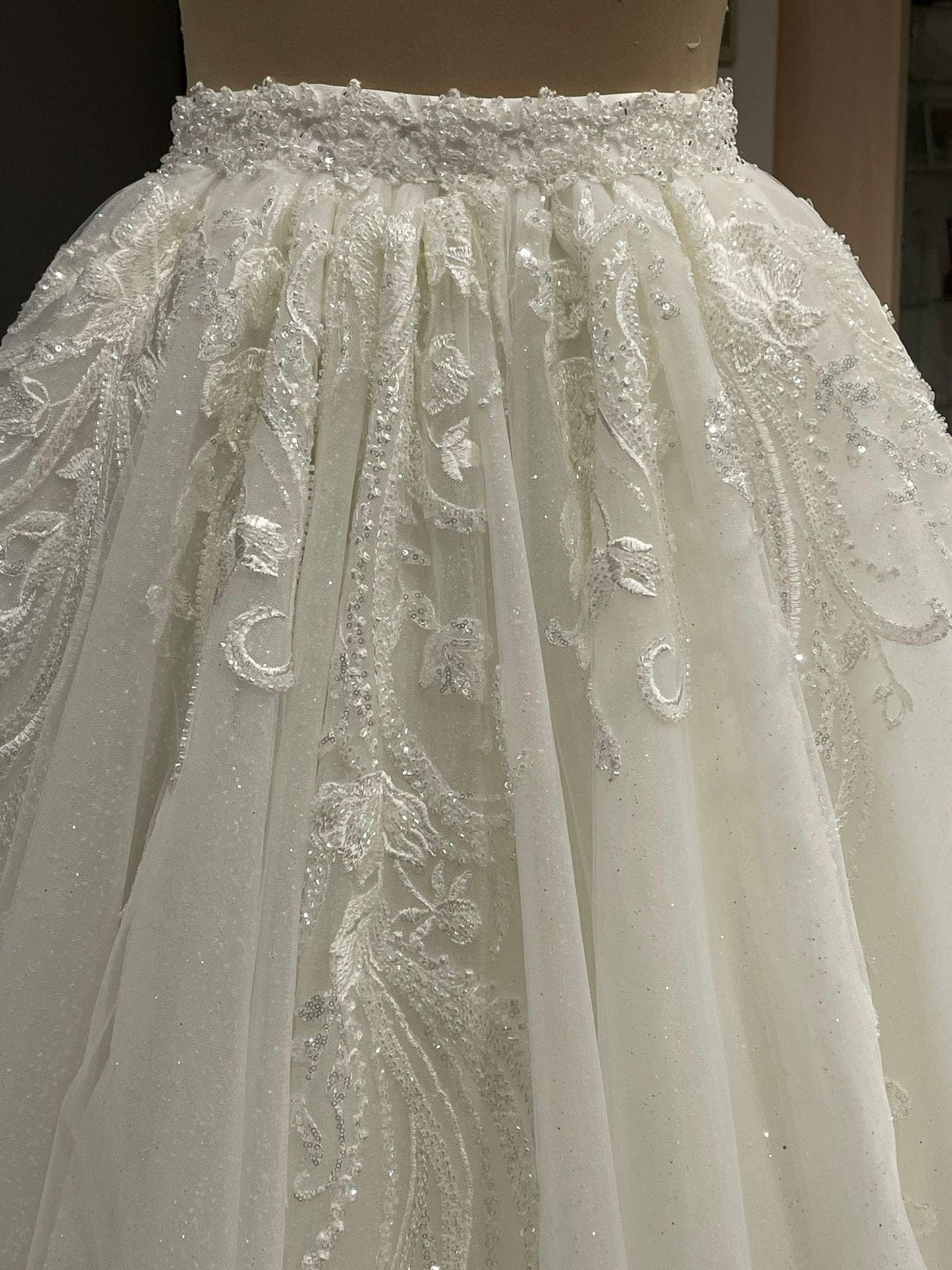 Handmade floral lace wedding skirt Eleonora