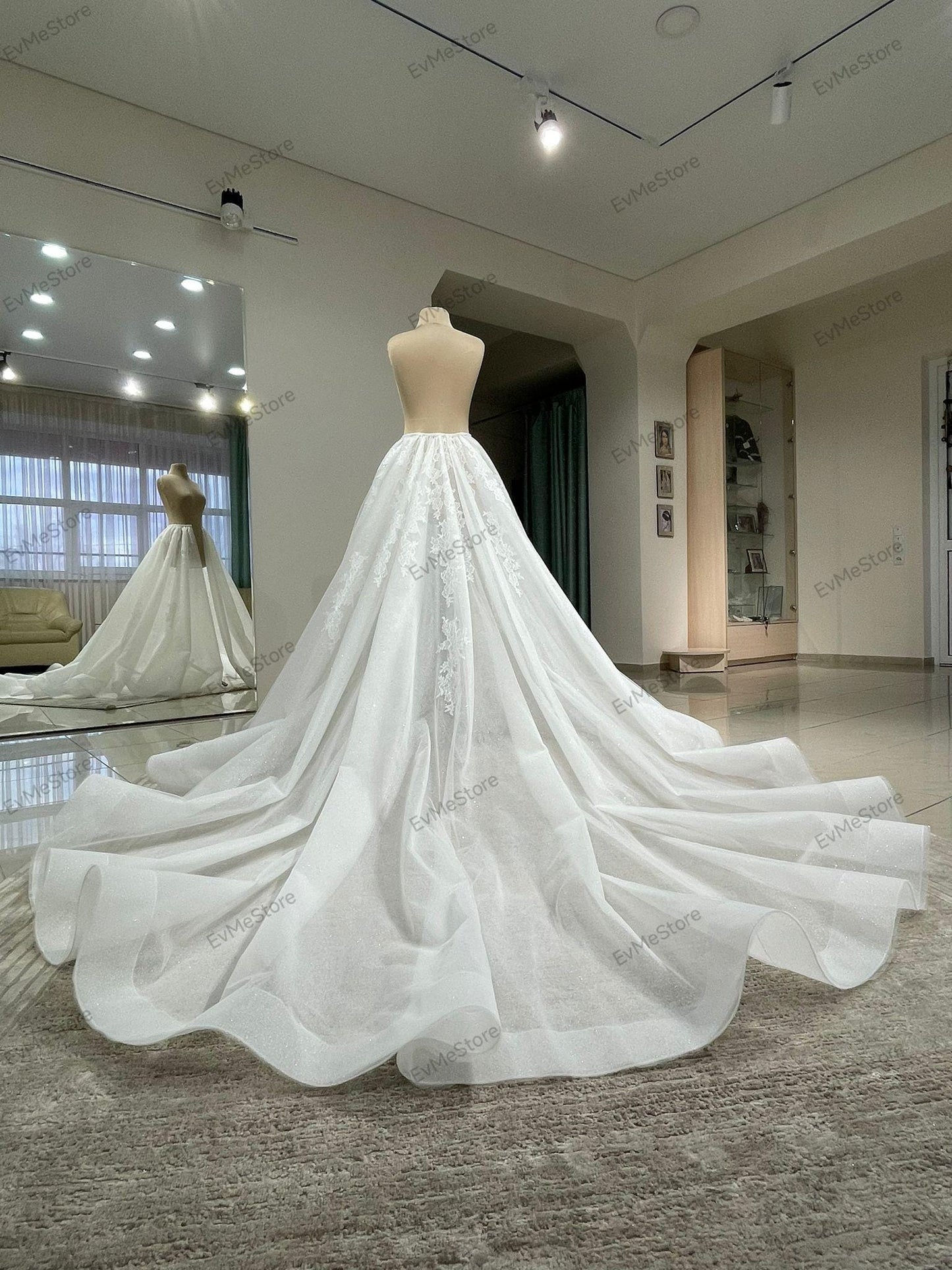 Handmade floral lace wedding overskirt Lily
