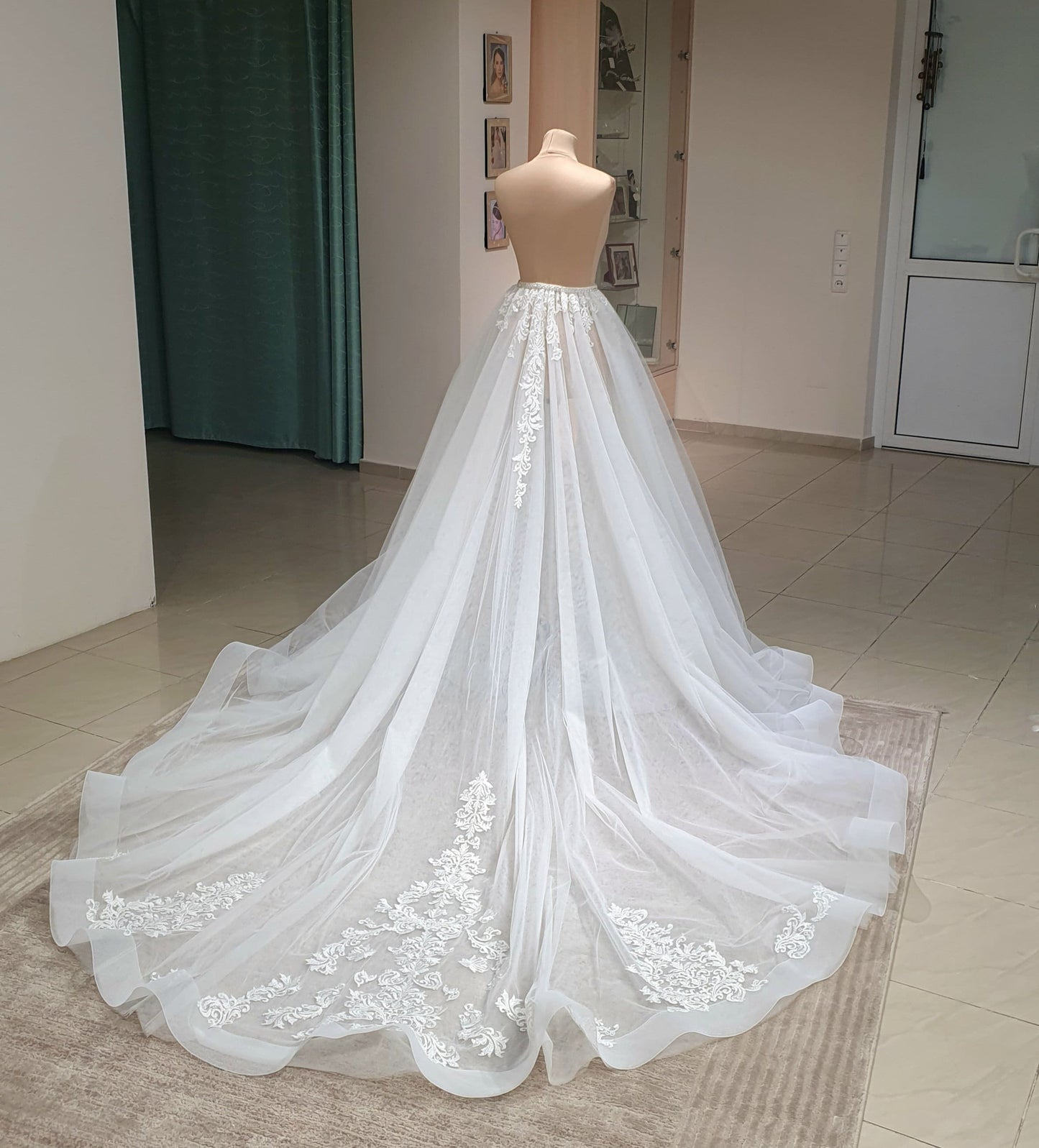 Detachable tulle wedding overskirt Flora