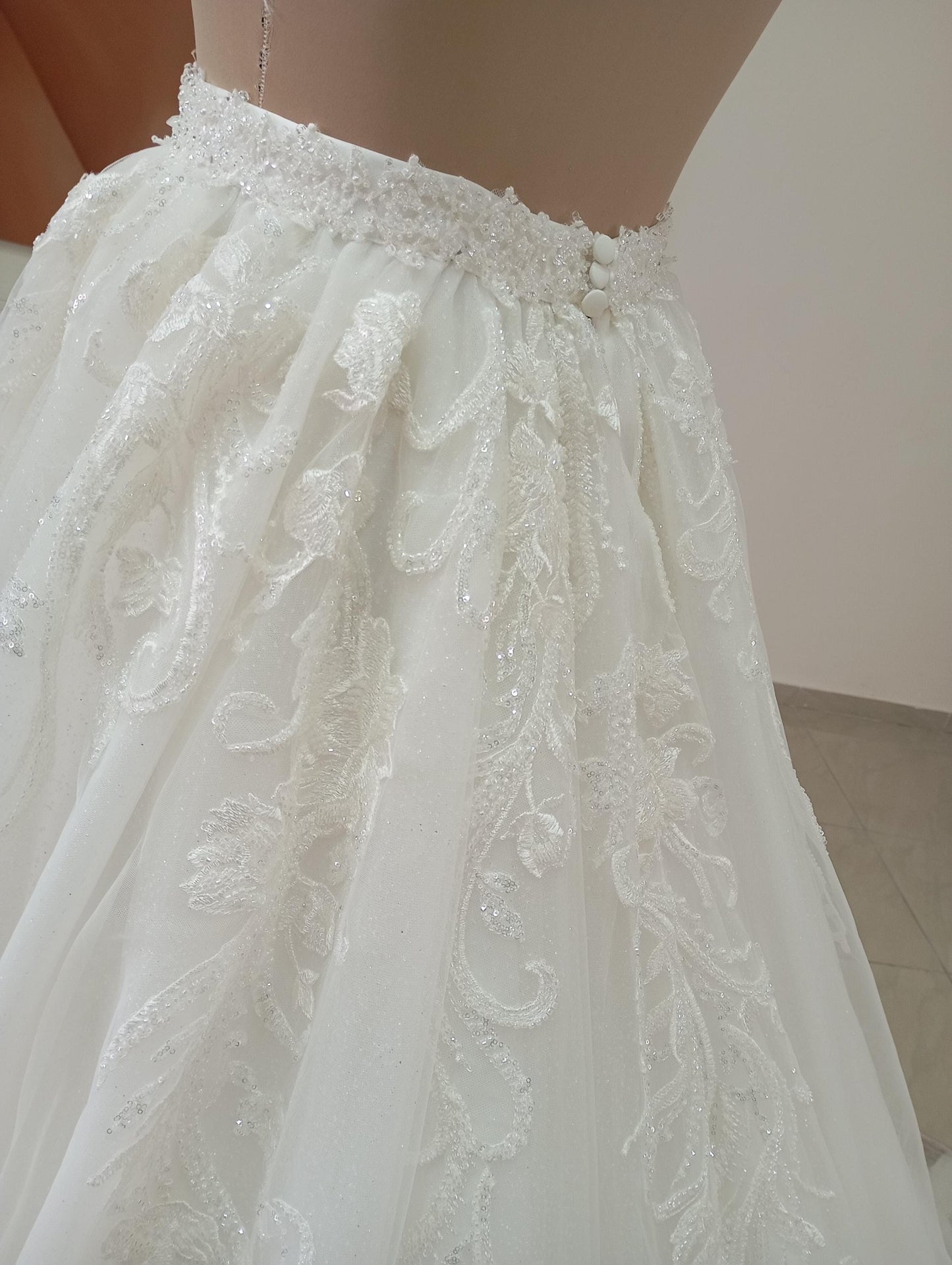 Handmade floral lace wedding skirt Eleonora