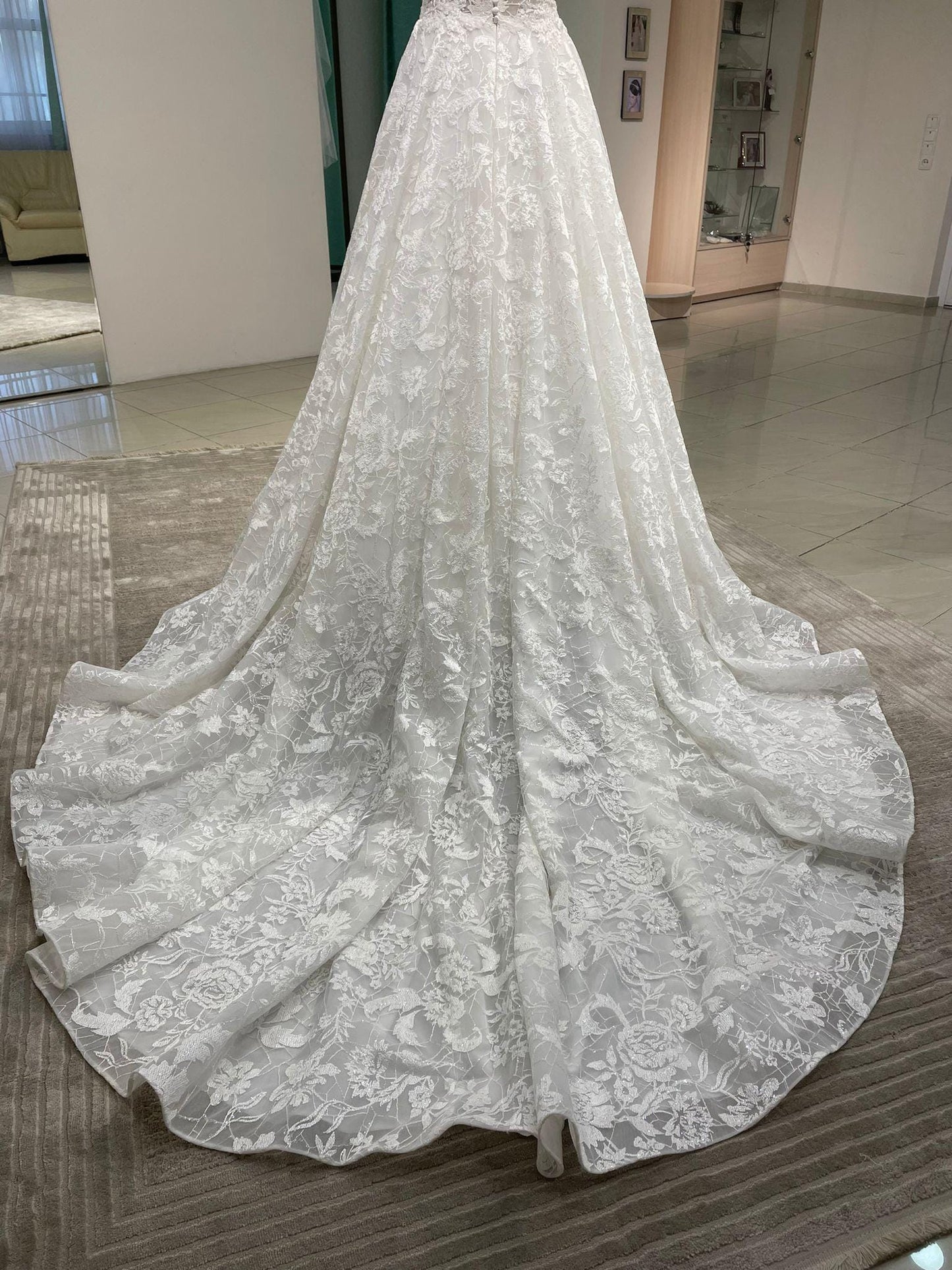 Floral sequin lace full skirt Berenice