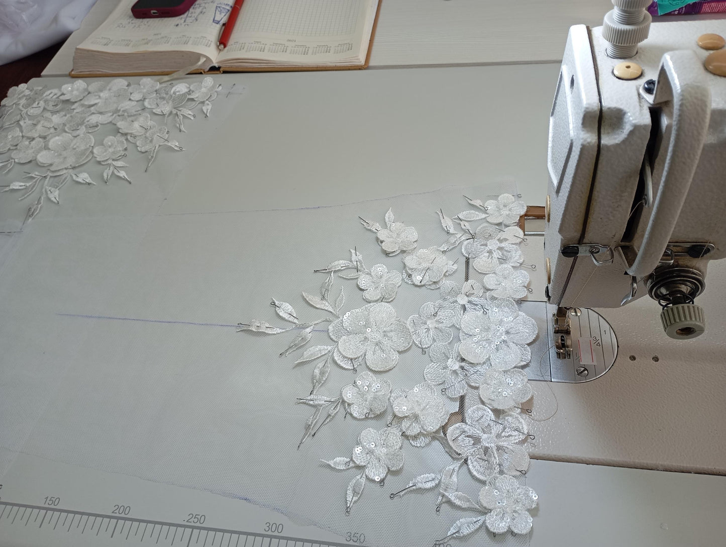 Removable Bridal Sleeves with 3D flowers Danielle