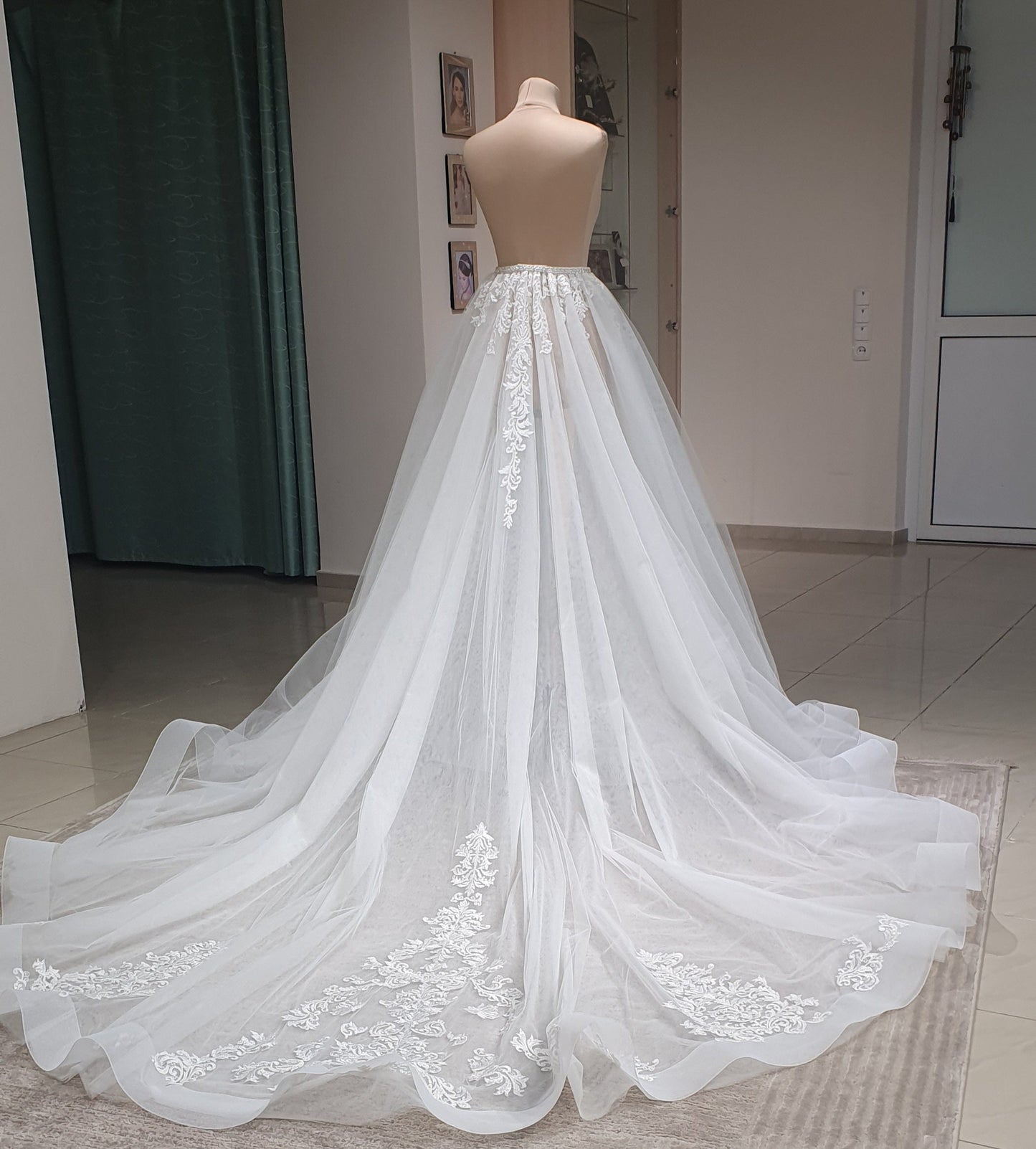 Detachable tulle wedding overskirt Flora