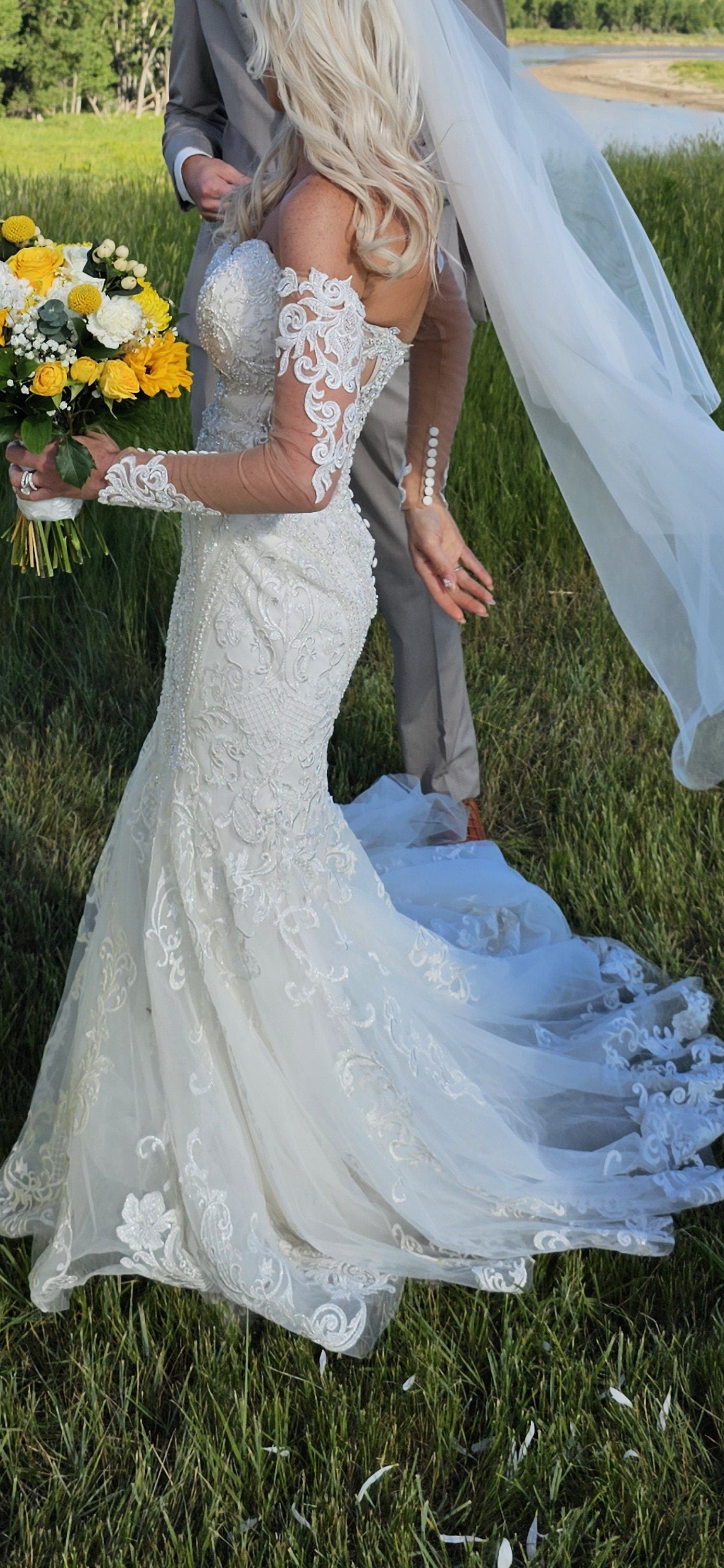 Detachable wedding sleeves Debra