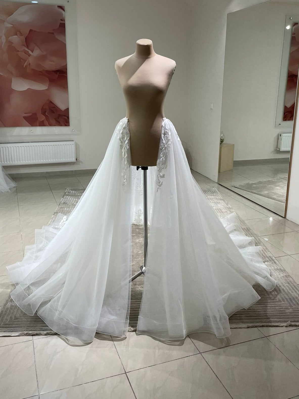 Detachable tulle wedding overskirt Flora