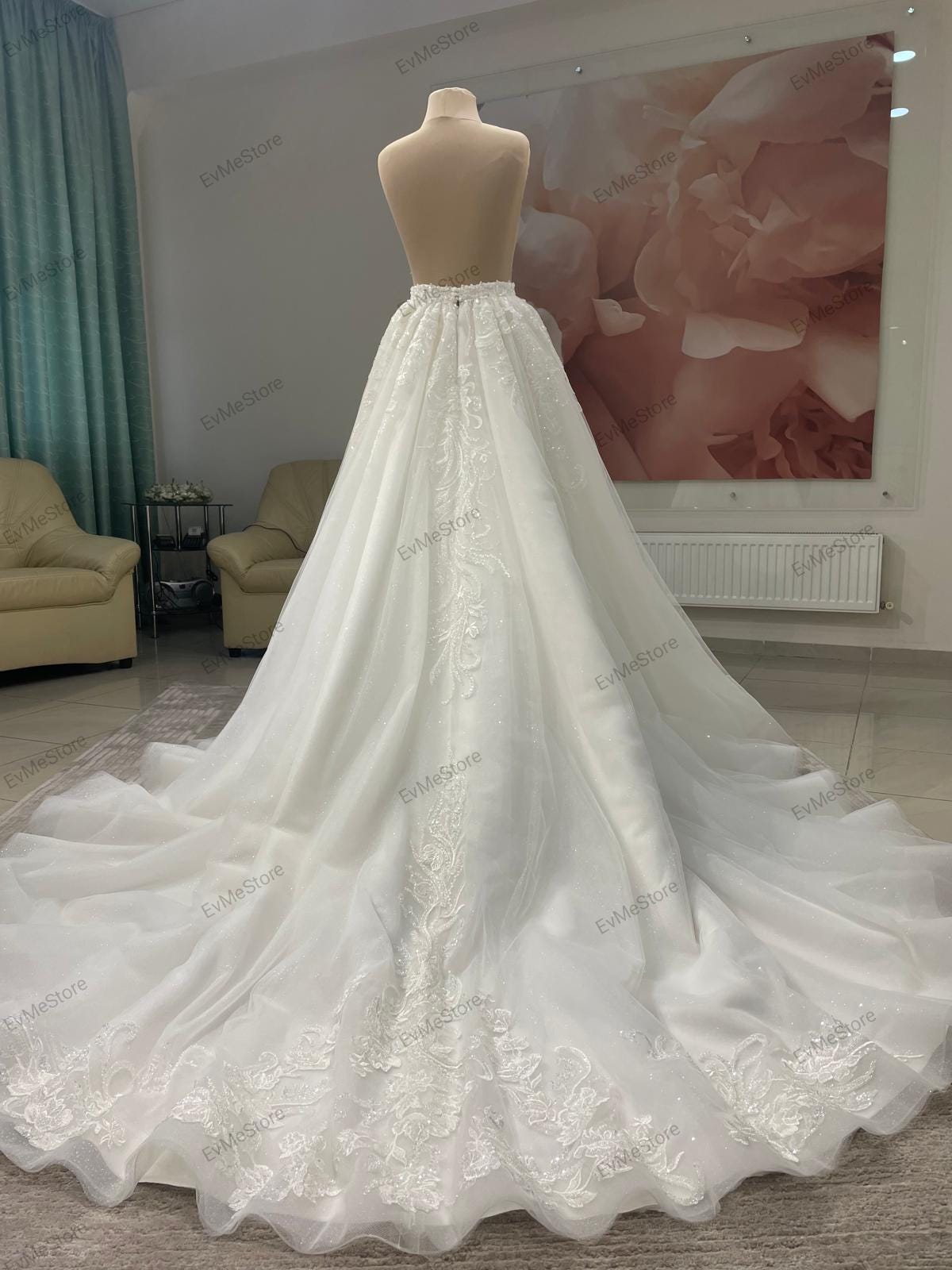 Handmade floral lace wedding skirt Eleonora