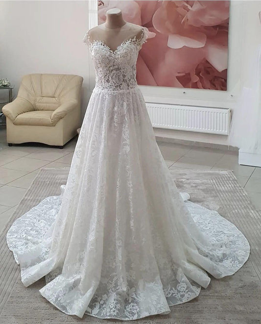 Floral sequin lace full skirt Berenice