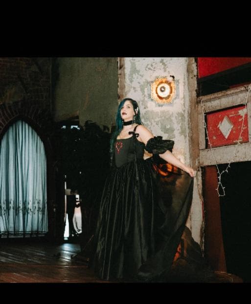 Black organza cape Deborah