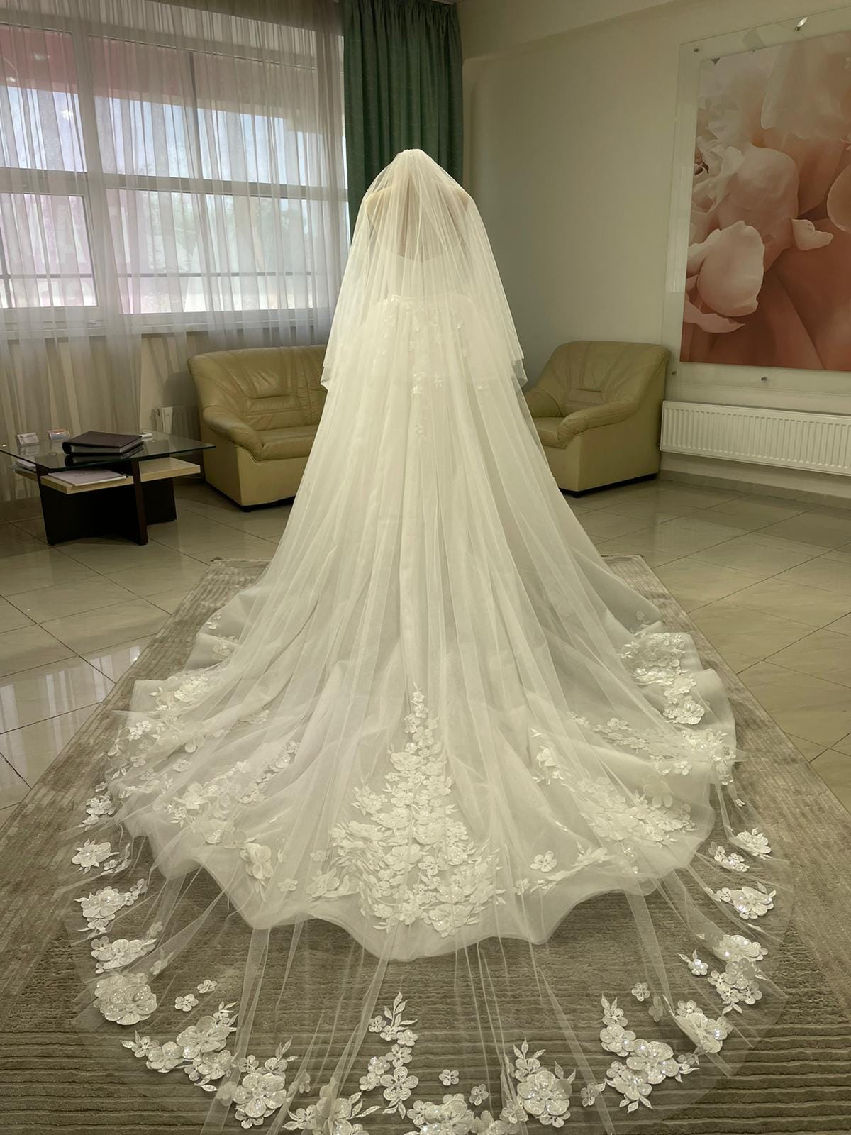 Cathedral lace veil Mia