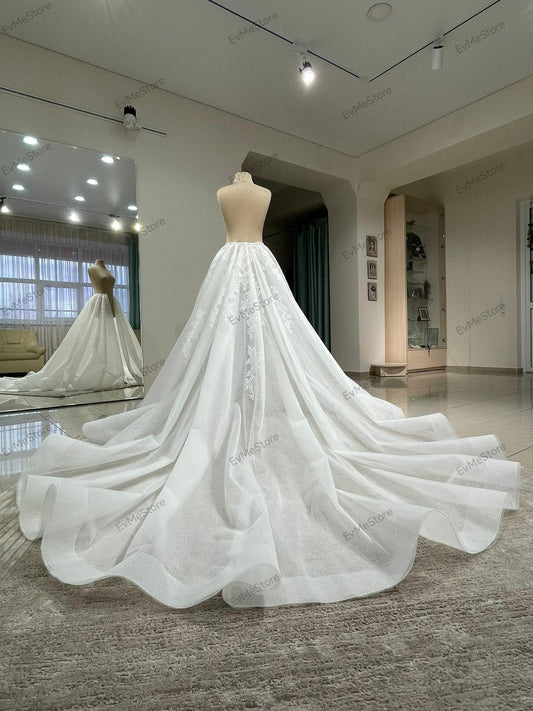 Handmade floral lace wedding overskirt Lily