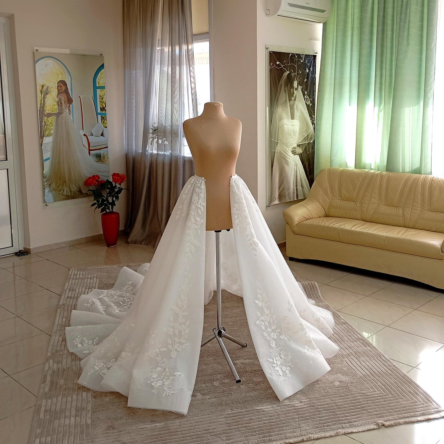 Unique bridal overskirt Megan