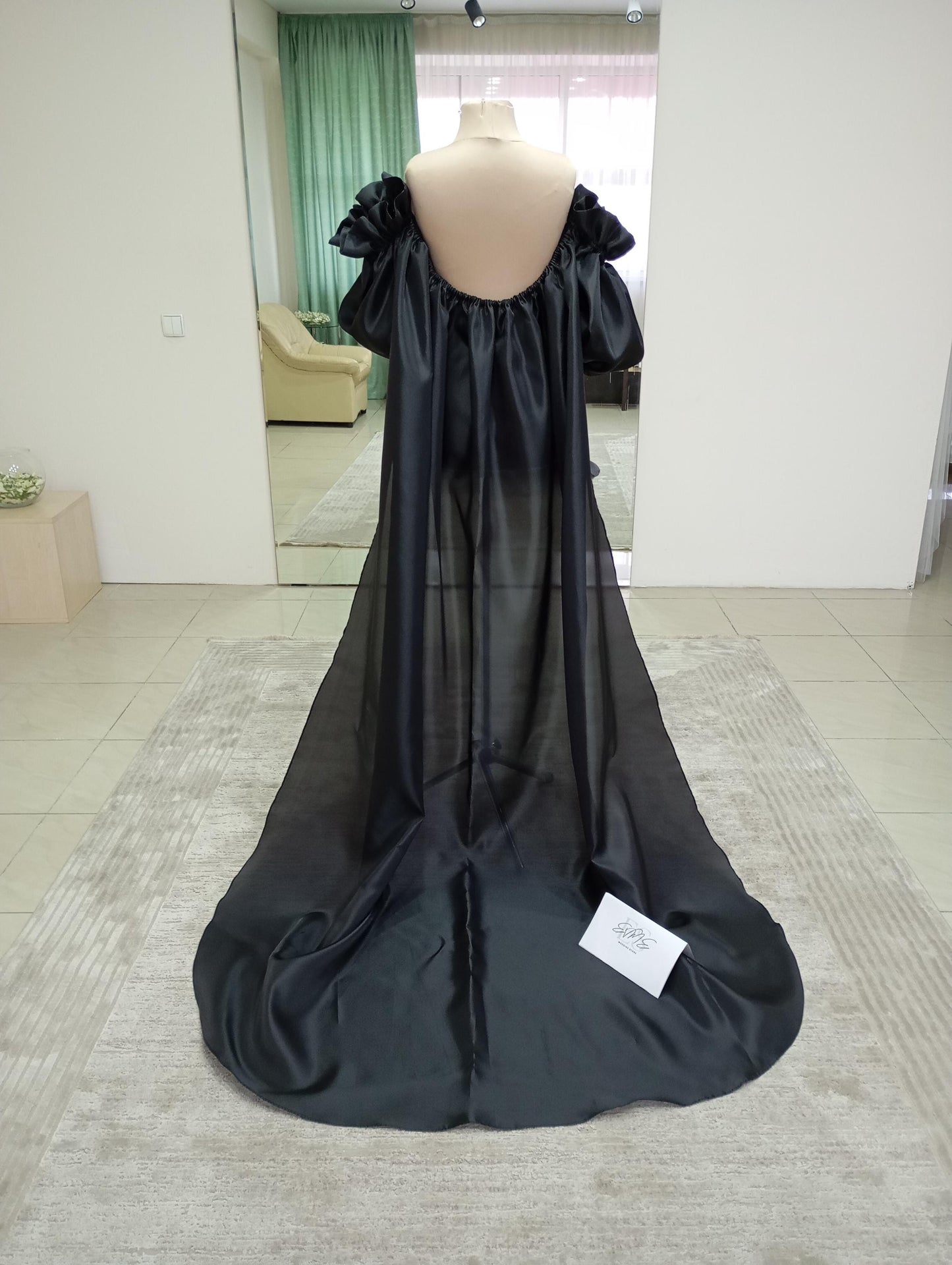 Black organza cape Deborah
