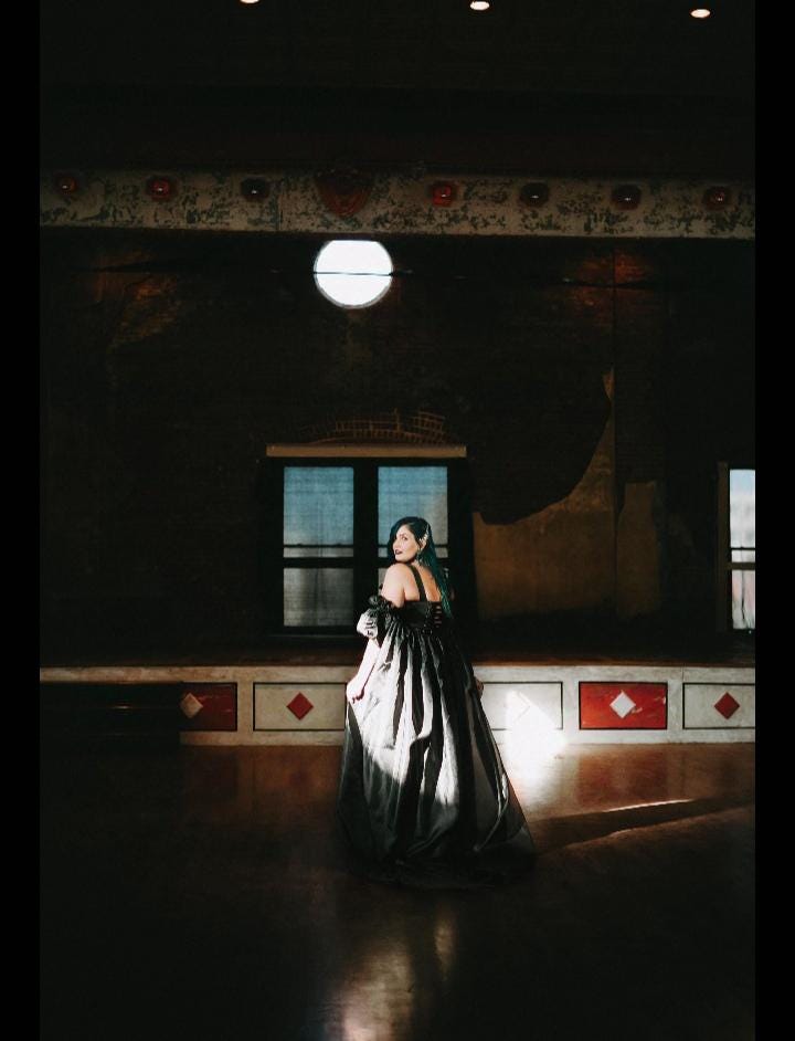 Black organza cape Deborah