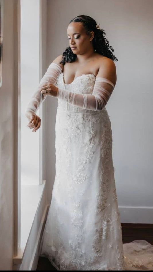 Detachable wedding sleeves Diana