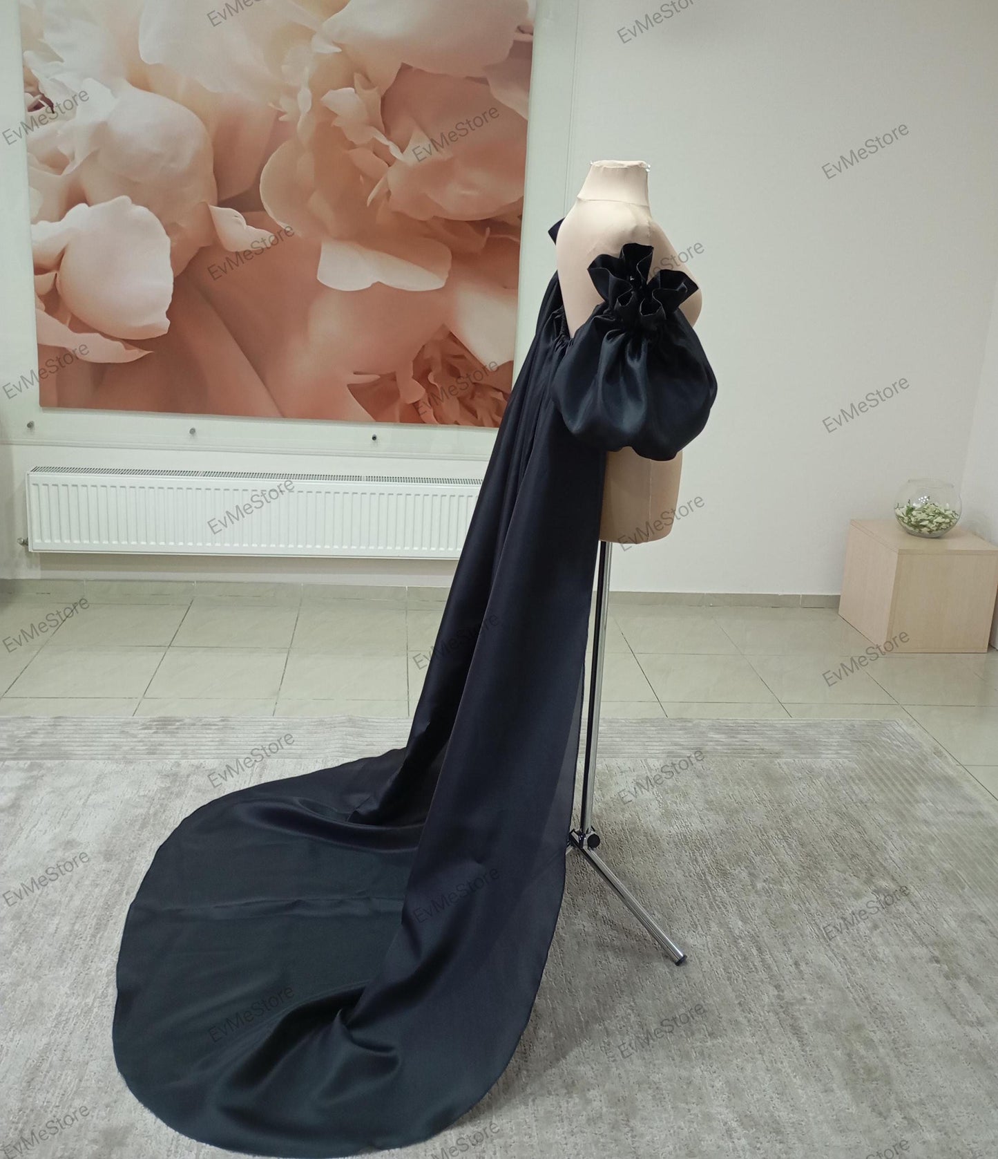 Black organza cape Deborah