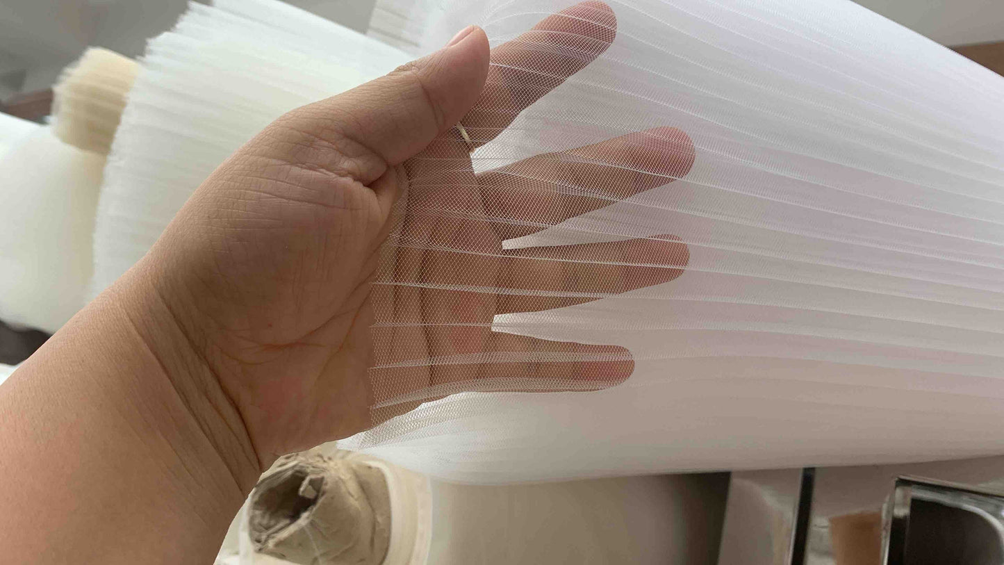 Detachable pleated wedding overskirt Gloria